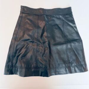 J.CREW WOMEN'S LEATHER MINI SKIRT